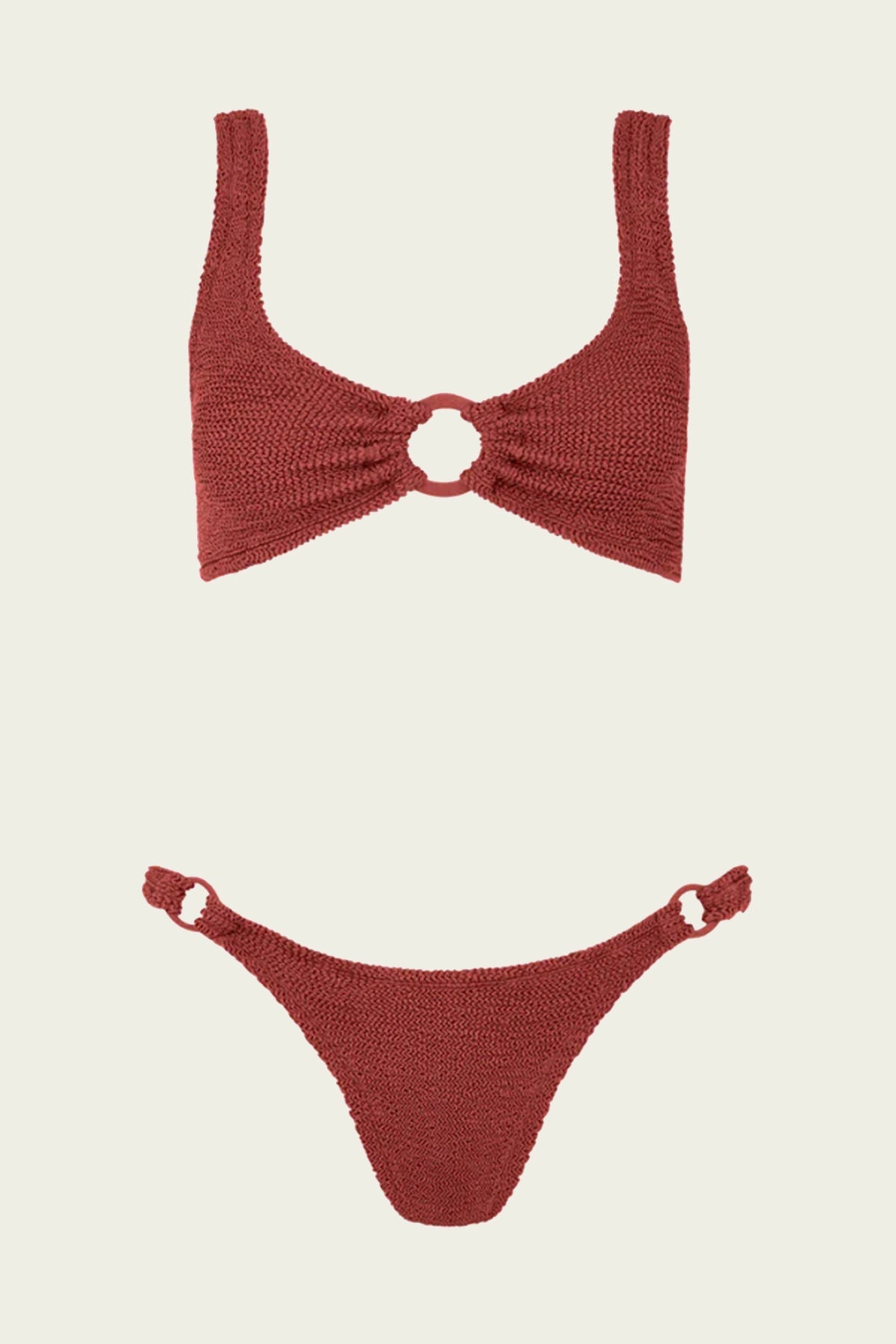 Hallie Bikini Set in Metallic Rosewood