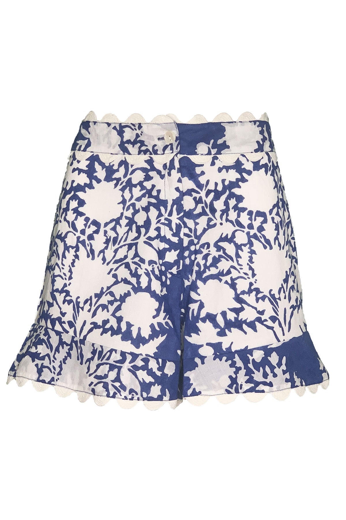 High Waisted Shorts in Palladio Block Blue