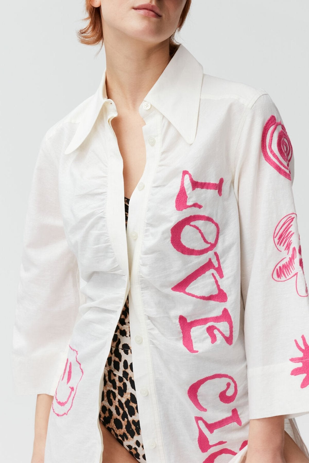 Higher Love Cover-Up Shirt in Egret