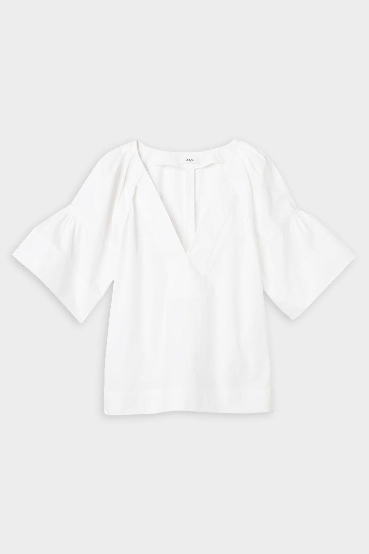 Hillary Cotton-Poplin Top in White