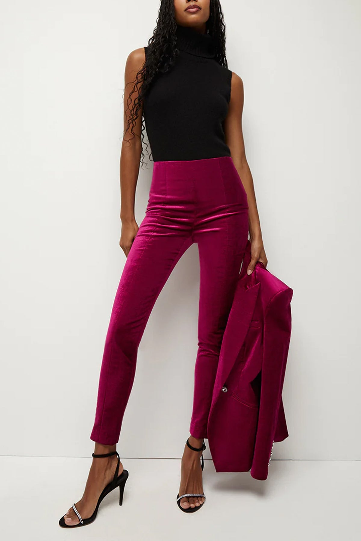 Honolulu Velvet Pant in Fuchsia