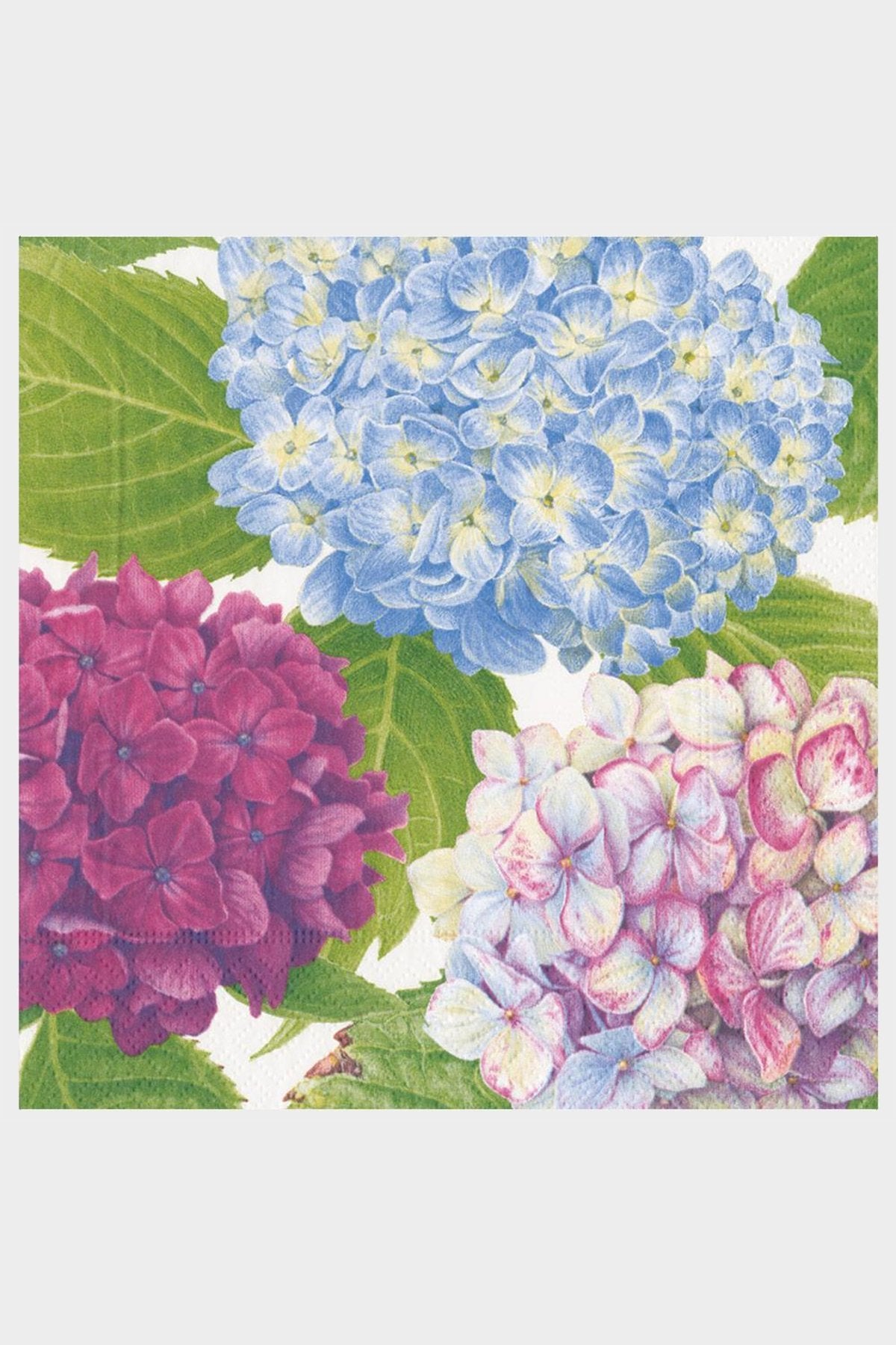 Hydrangea Garden Paper Dinner Napkins in Blue