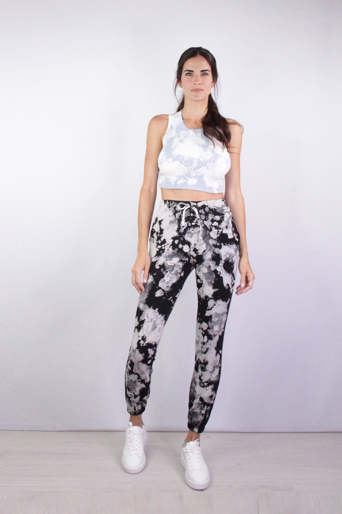 Ibiza Crop Tank in Crystalline Splatter