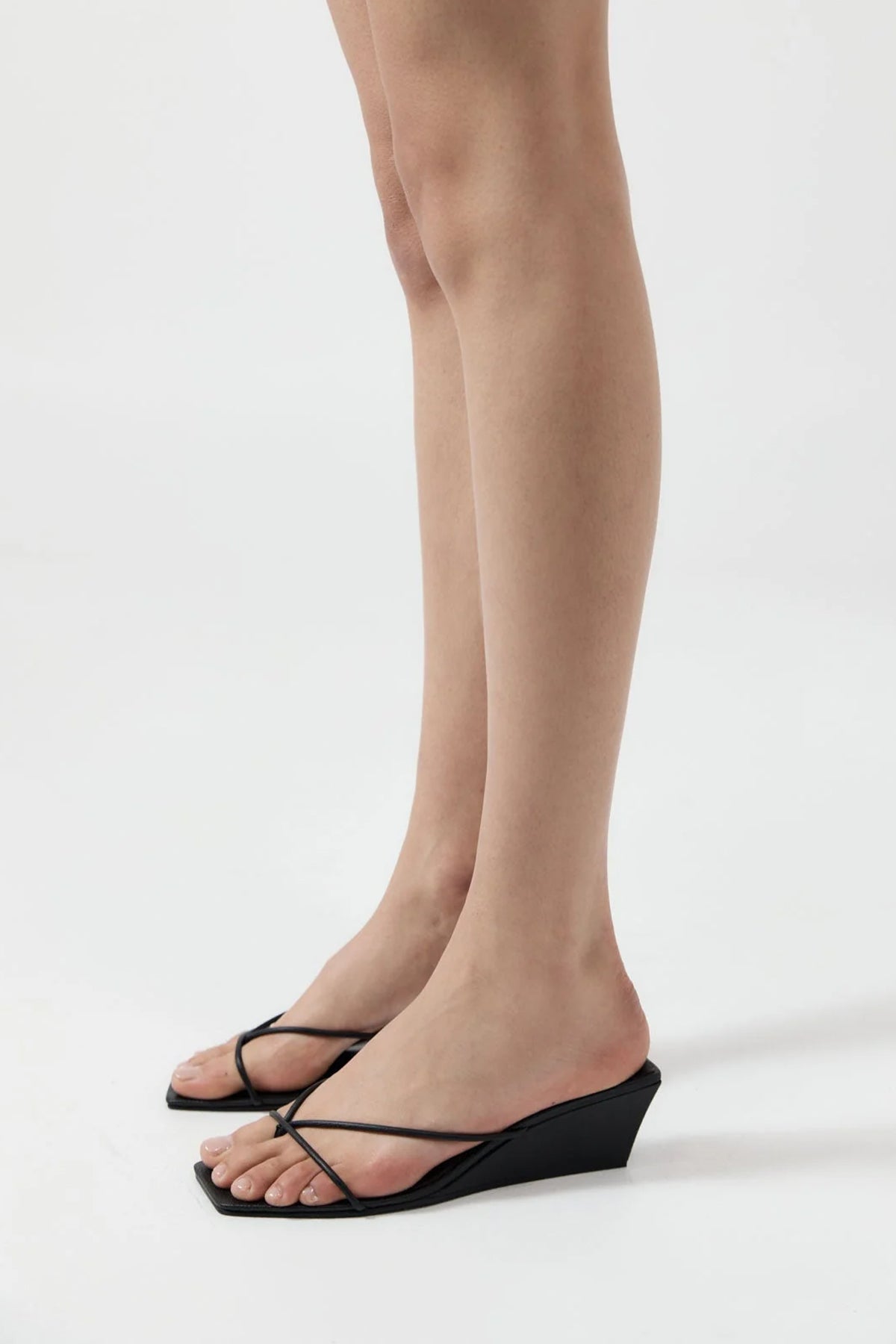 Shop St Agni Minimal Low Wedge In Black