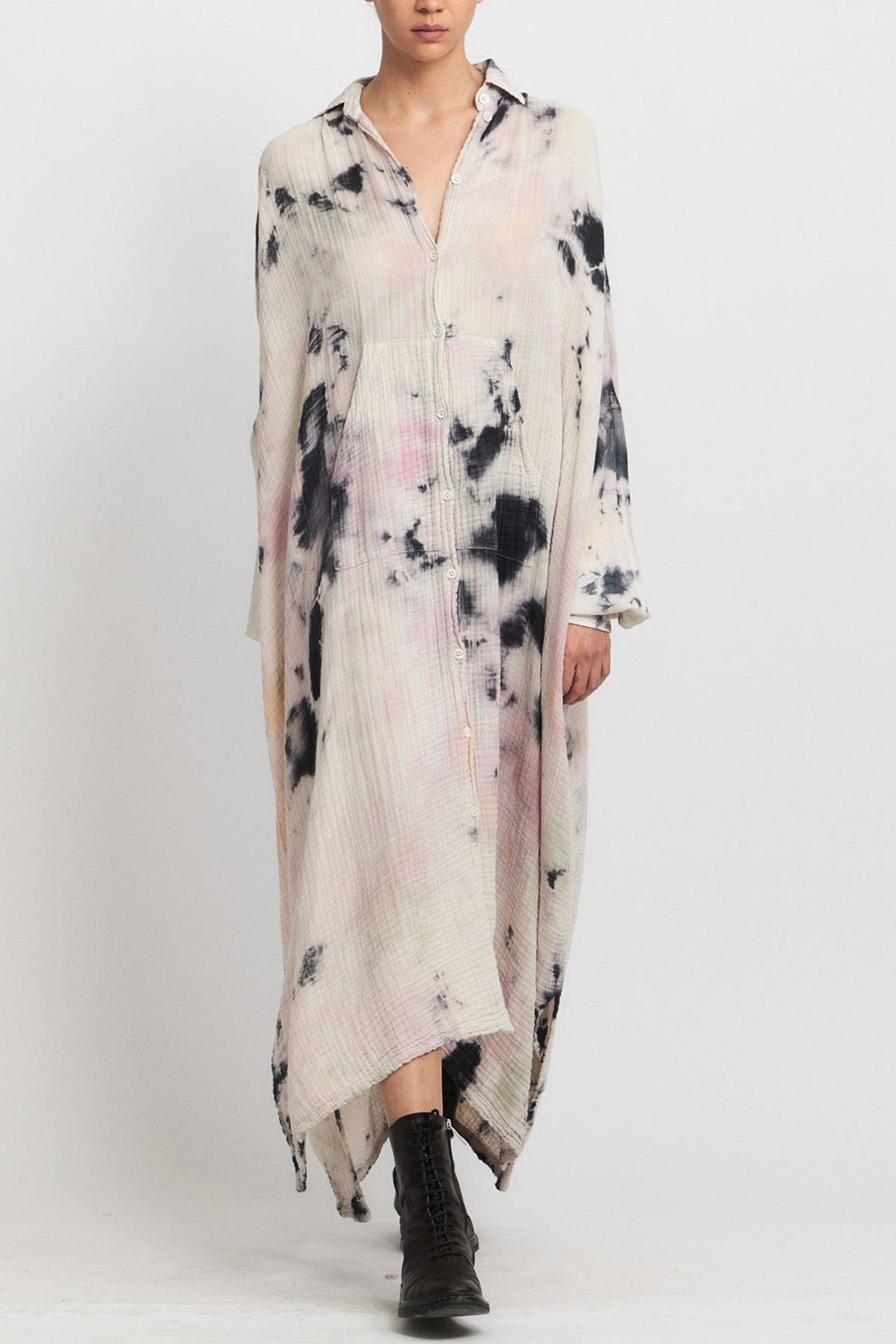 Caftan Shirt in Pastel Black