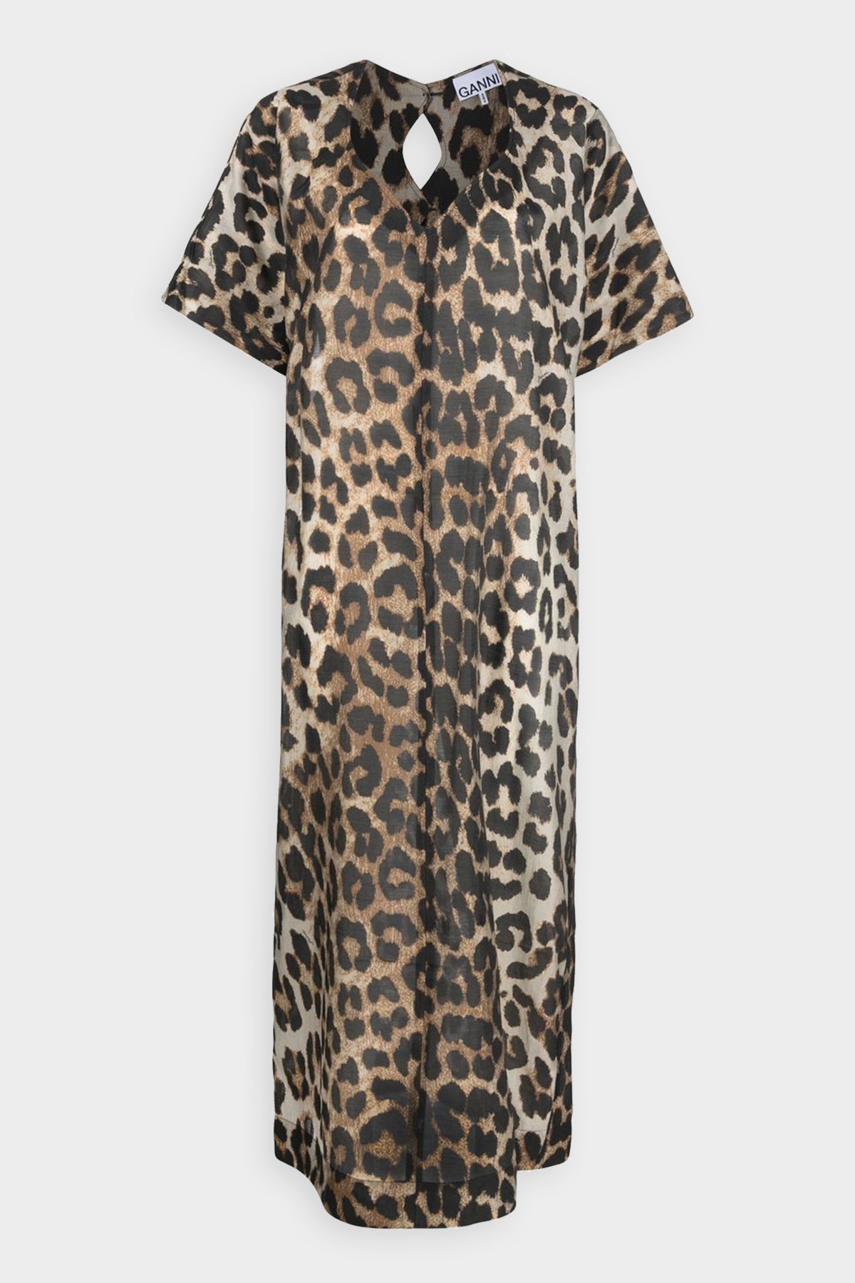 Sheer Voile Long Dress in Maxi Leopard