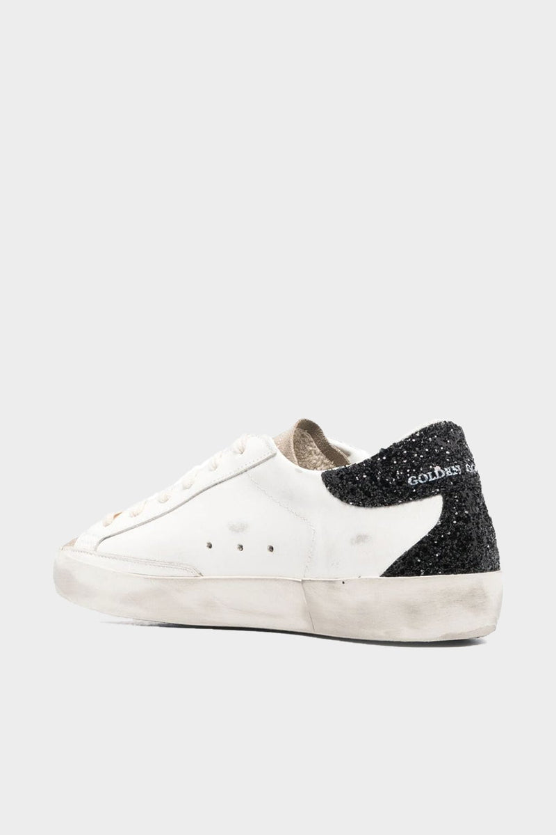 Super-Star Black Glitter Back and Pink Glitter Star Leather Sneaker