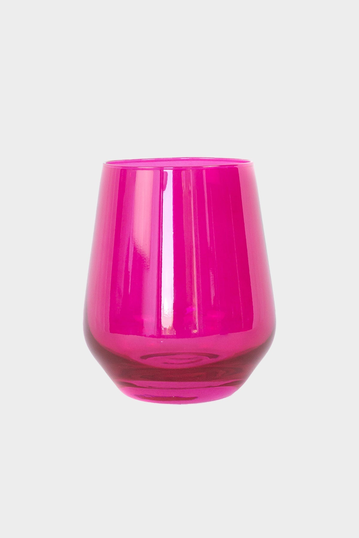 Shop Estelle Colored Glass Wine Stemless Glass In Fuchsia - Set Of 6