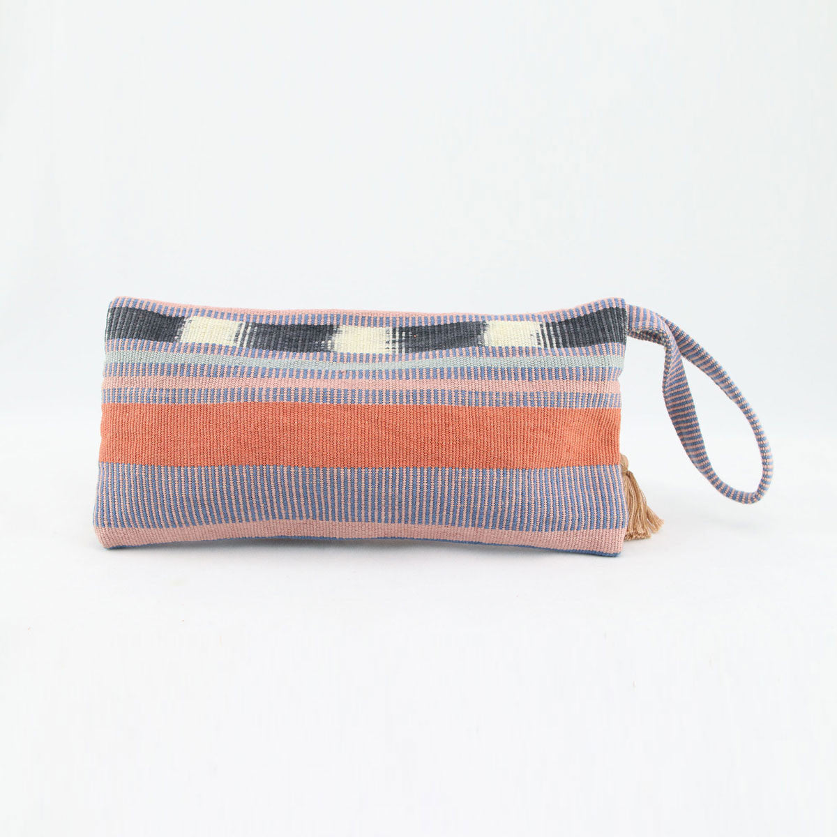 Handmade textile leather bags made by Guatemalan Mayan artisans