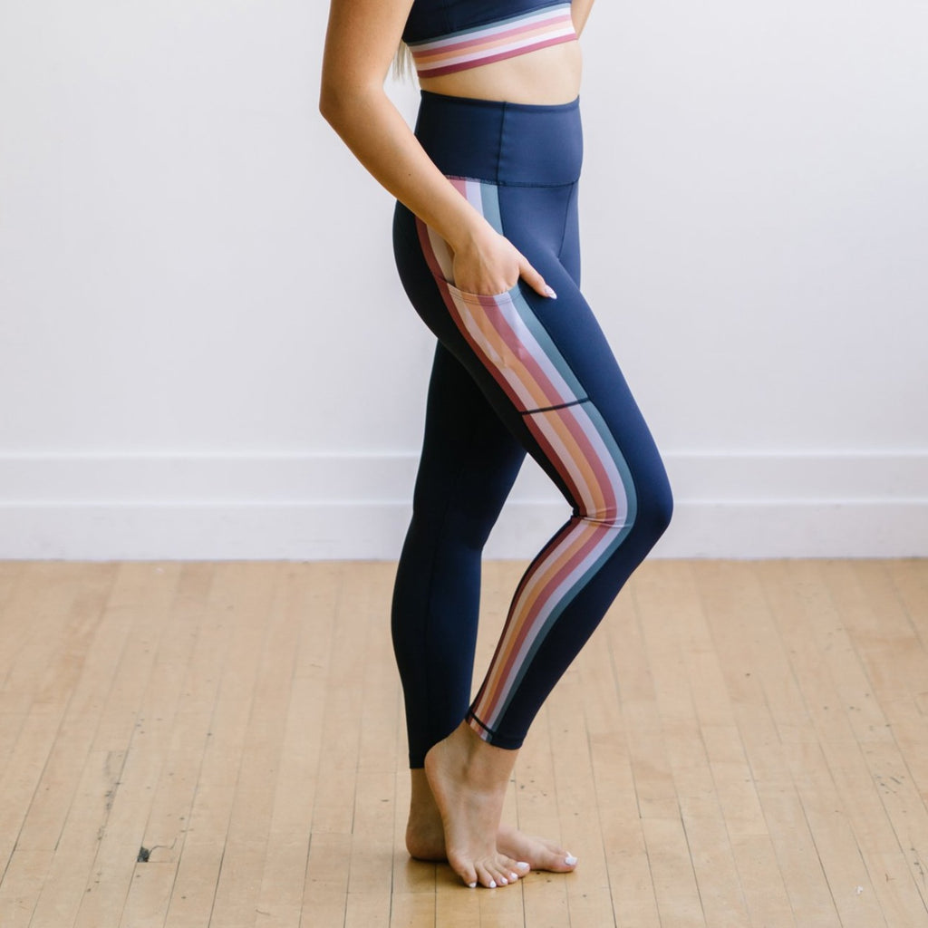 Inspire Leggings - Navy Tie Dye