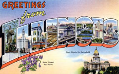 Greetings from Illinois Postcards