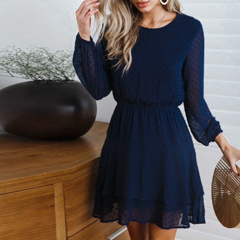 polka dot chiffon dress