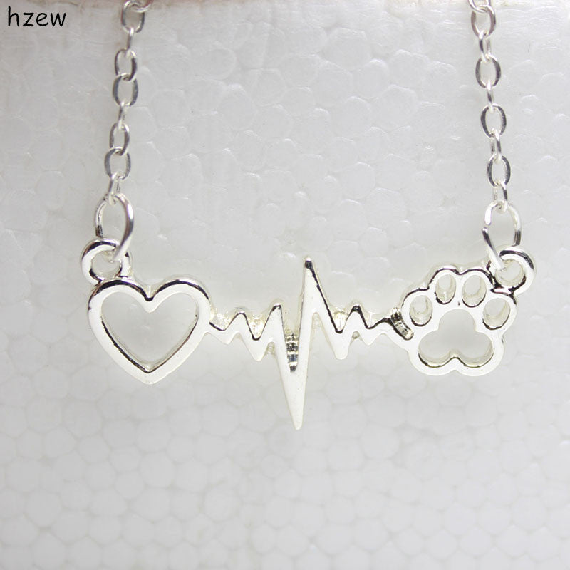 paw heartbeat necklace