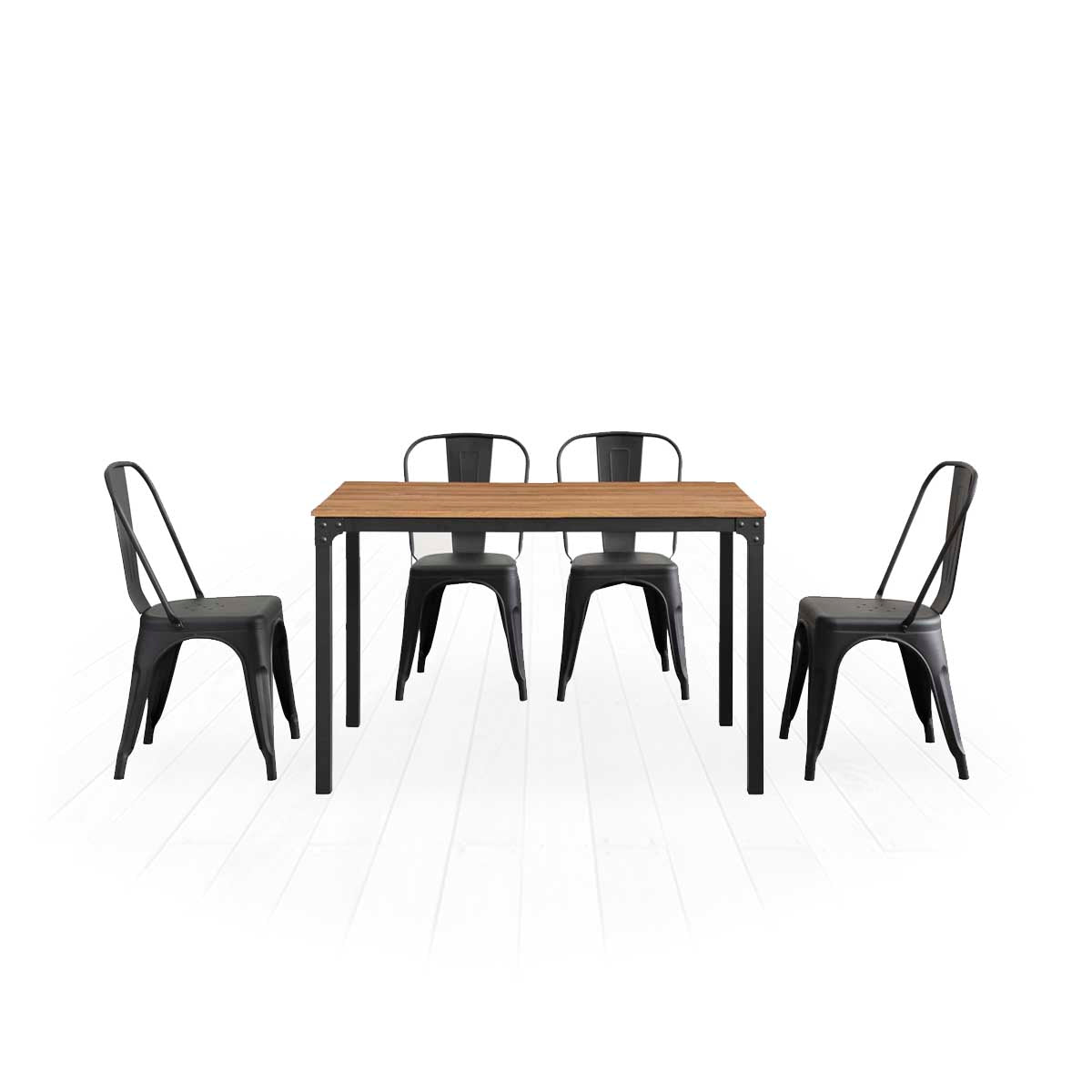 Comedor Munich con 4 sillas Helsinki - Negro – Tugow