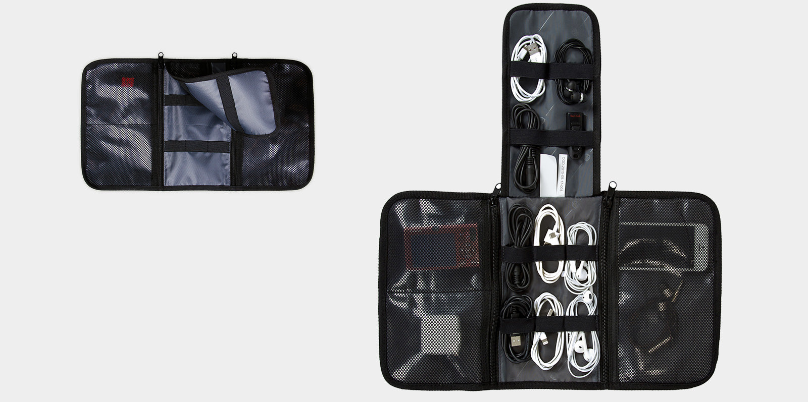2-in-1 Travel USB Cable Organizer Storage Bag Travel Carry-on Electronic Accessories Case