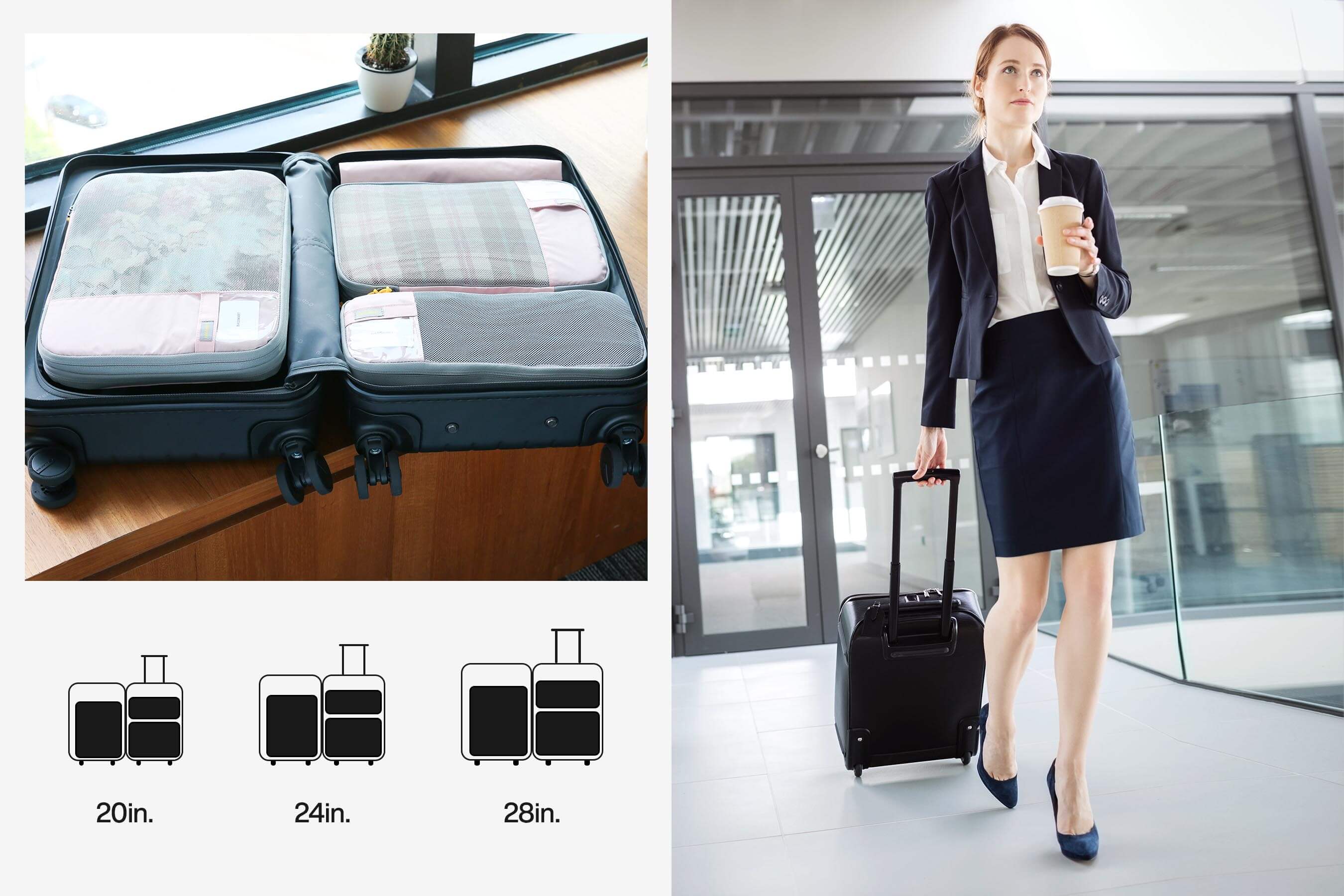 Bagsmart lightweight Packing Cubes are ideal for business travel in Luggage