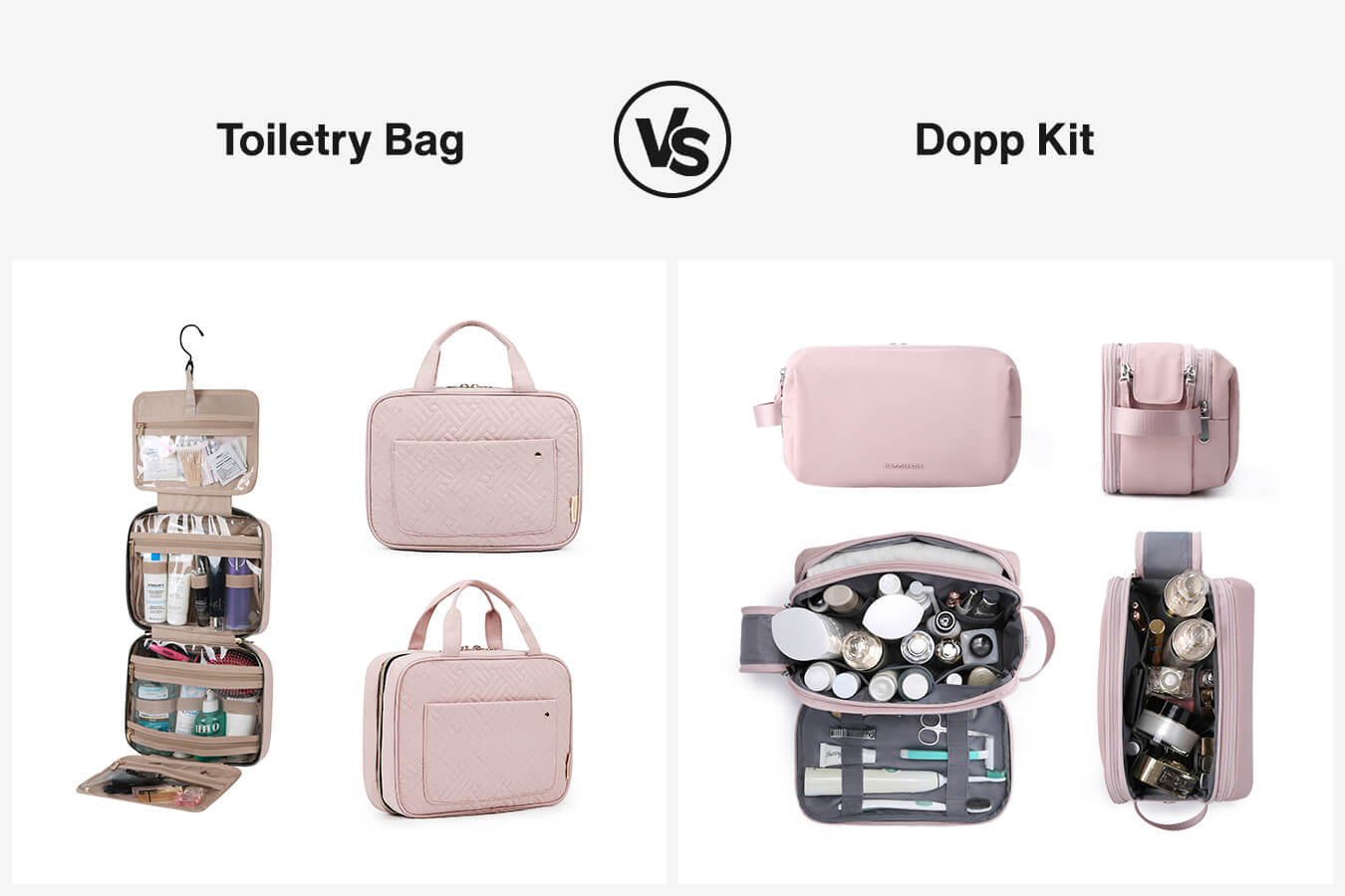 Help you determine if a toiletry bag or dopp kit better suits your needs
