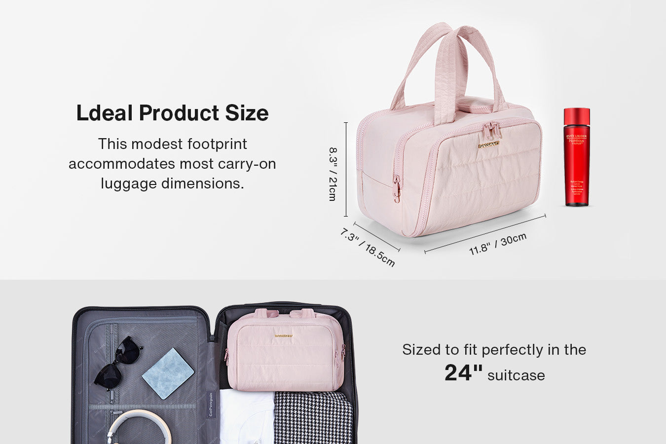 It is advisable to prioritize petite yet spacious toiletry bags