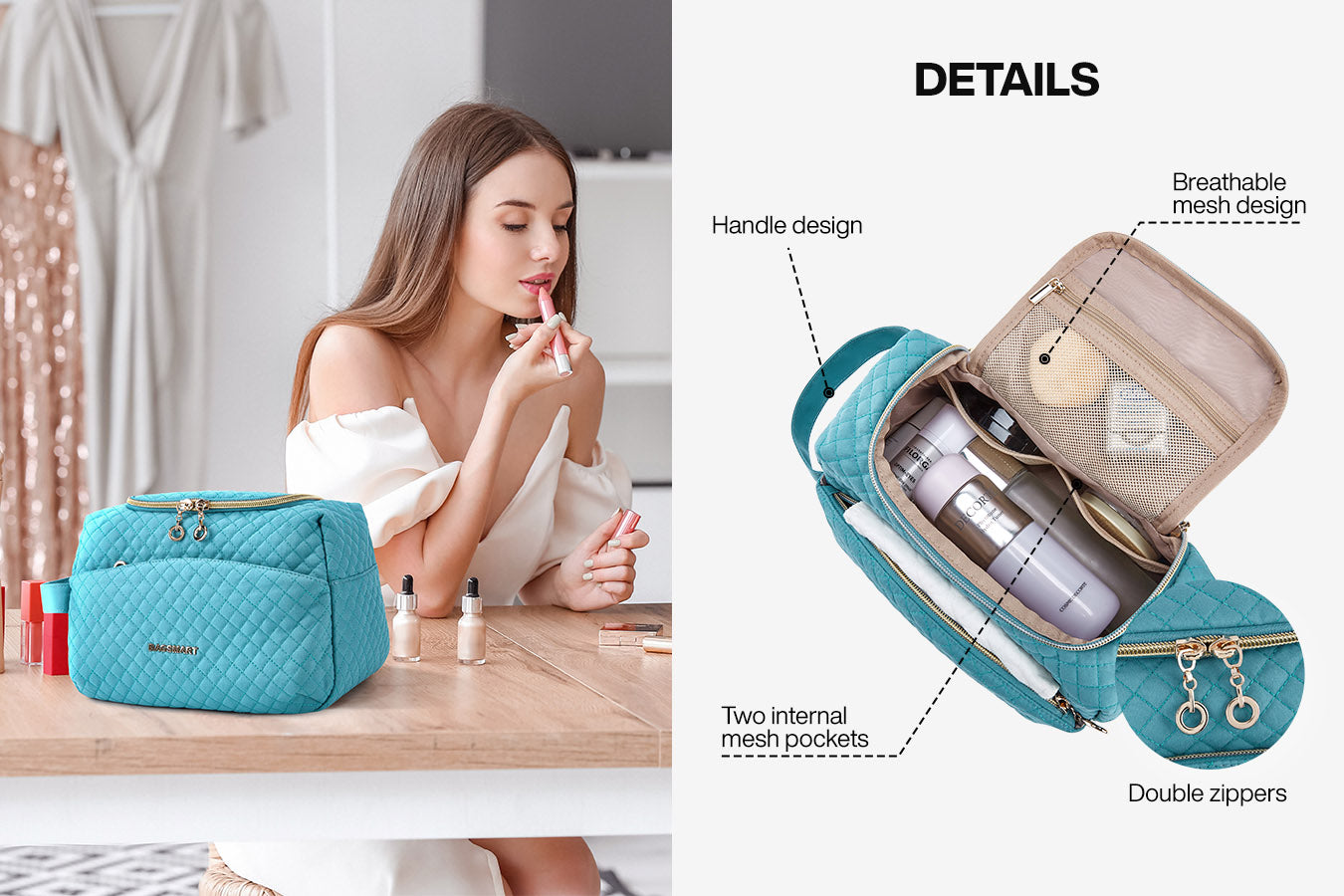 The Odelia Toiletry Bag - A tidy travel buddy for her daily essentials