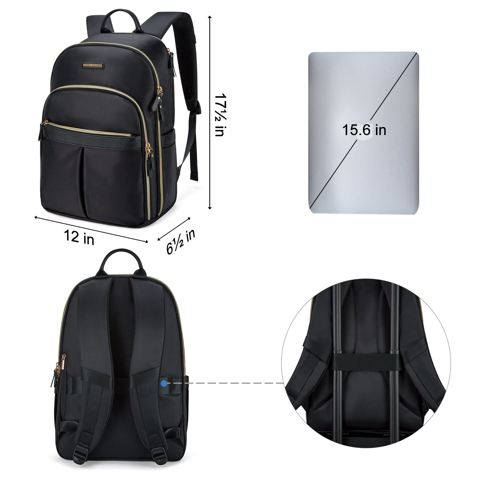 Laptop Backpack Computer Bag fits 15.6'' Notebook-image-7