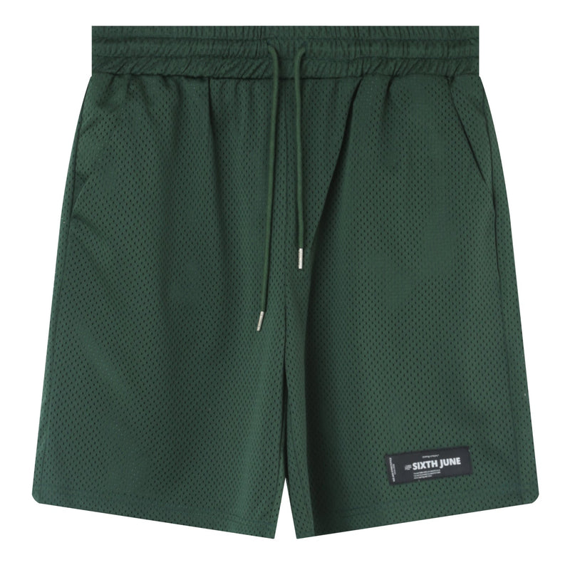 新品】Mesh Zip Shorts (custard/green) L-