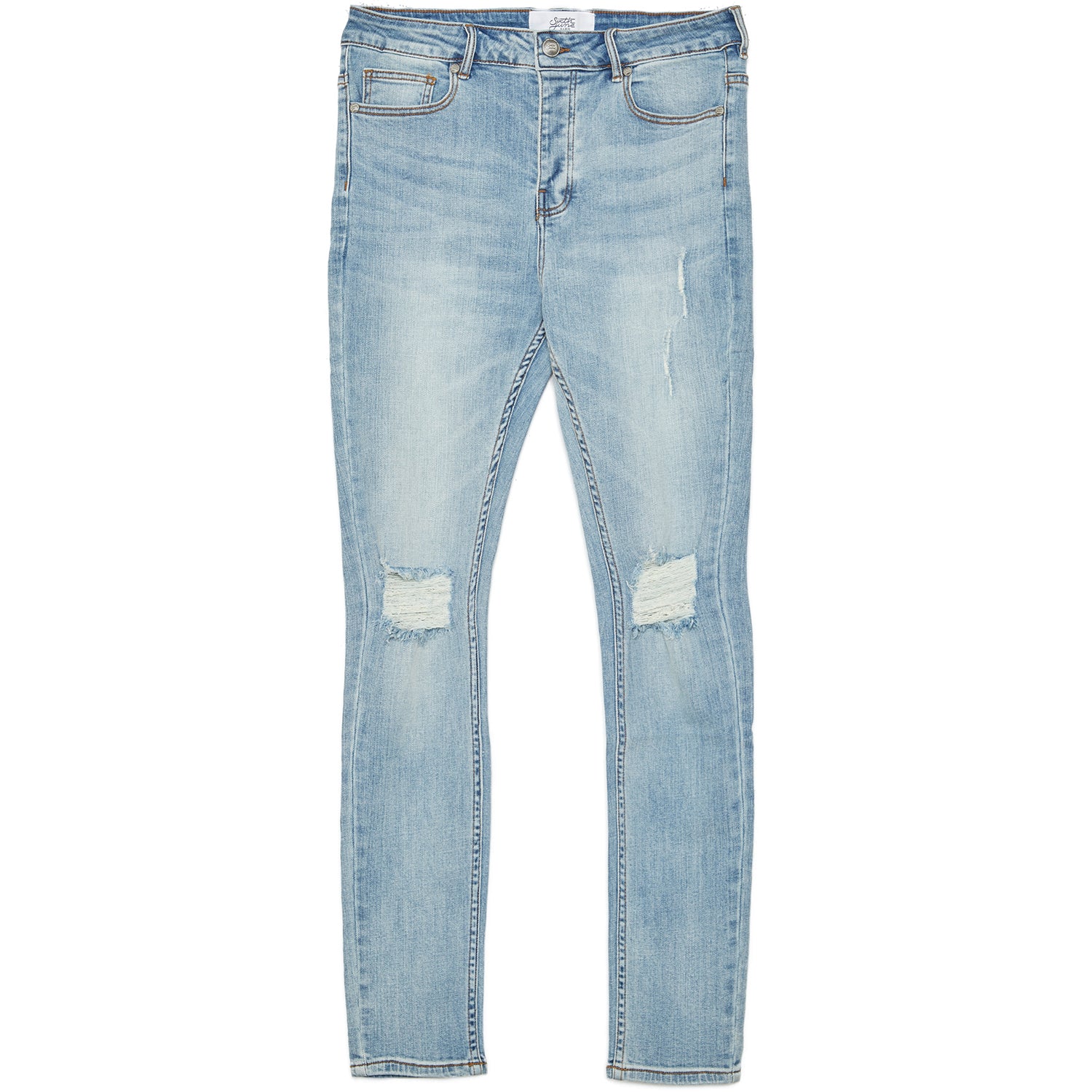 Destroyed faded jeans Blue – Sixth June