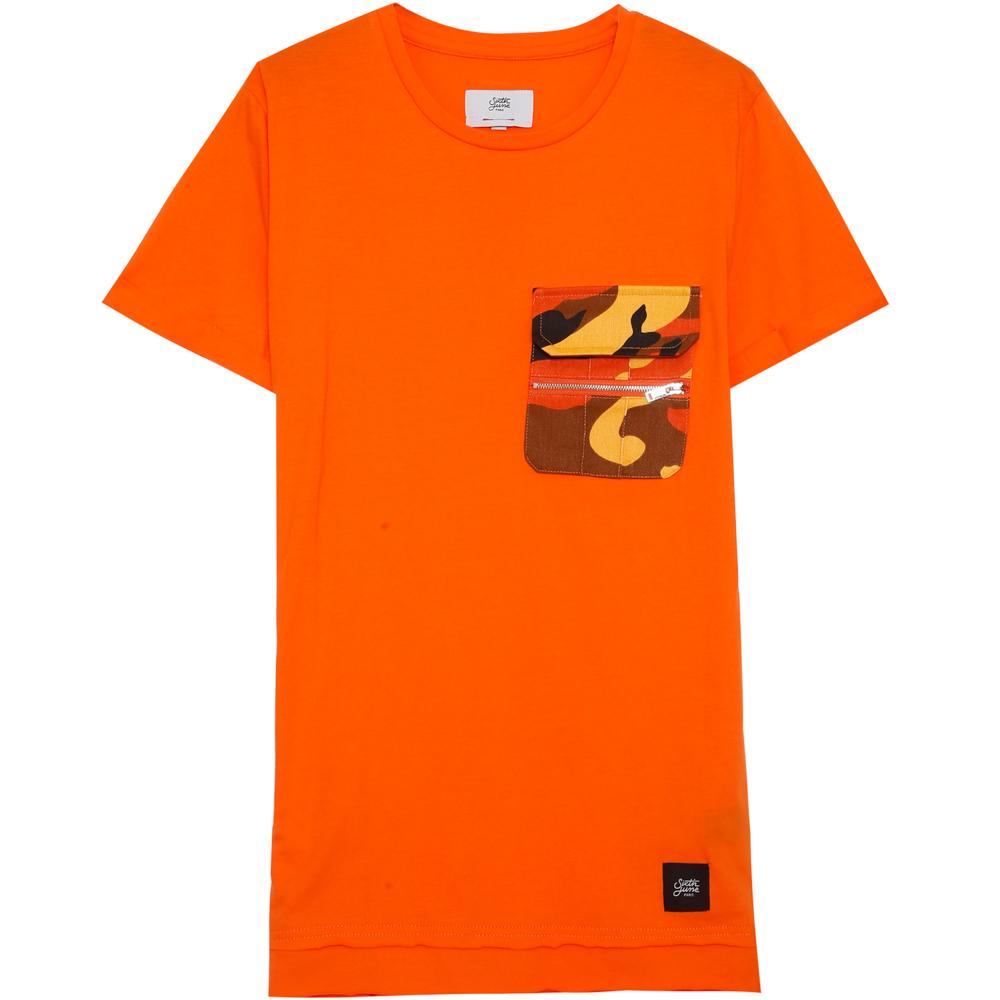 Camo Pocket T-Shirt Orange – Sixth June