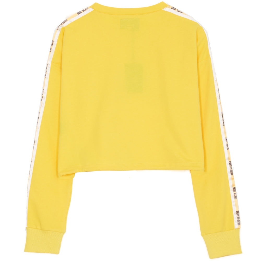 yellow sweatshirt crop top