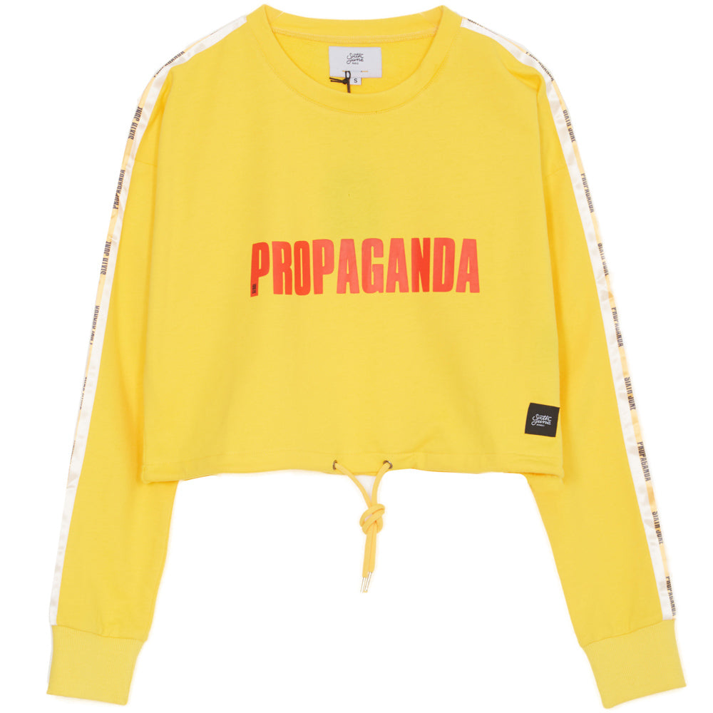 Propaganda Crop Top Sweatshirt Yellow – Sixth June