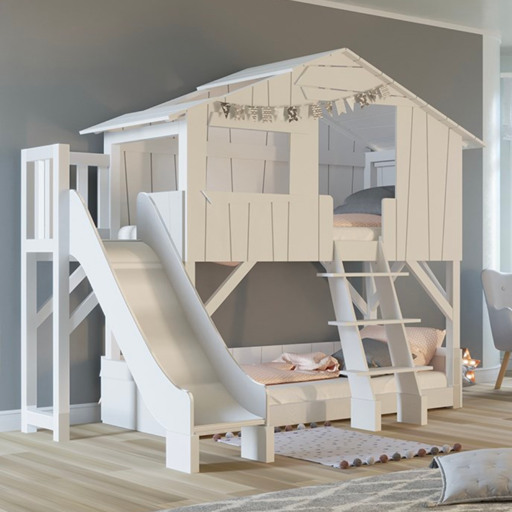 tree house bunk bed with slide