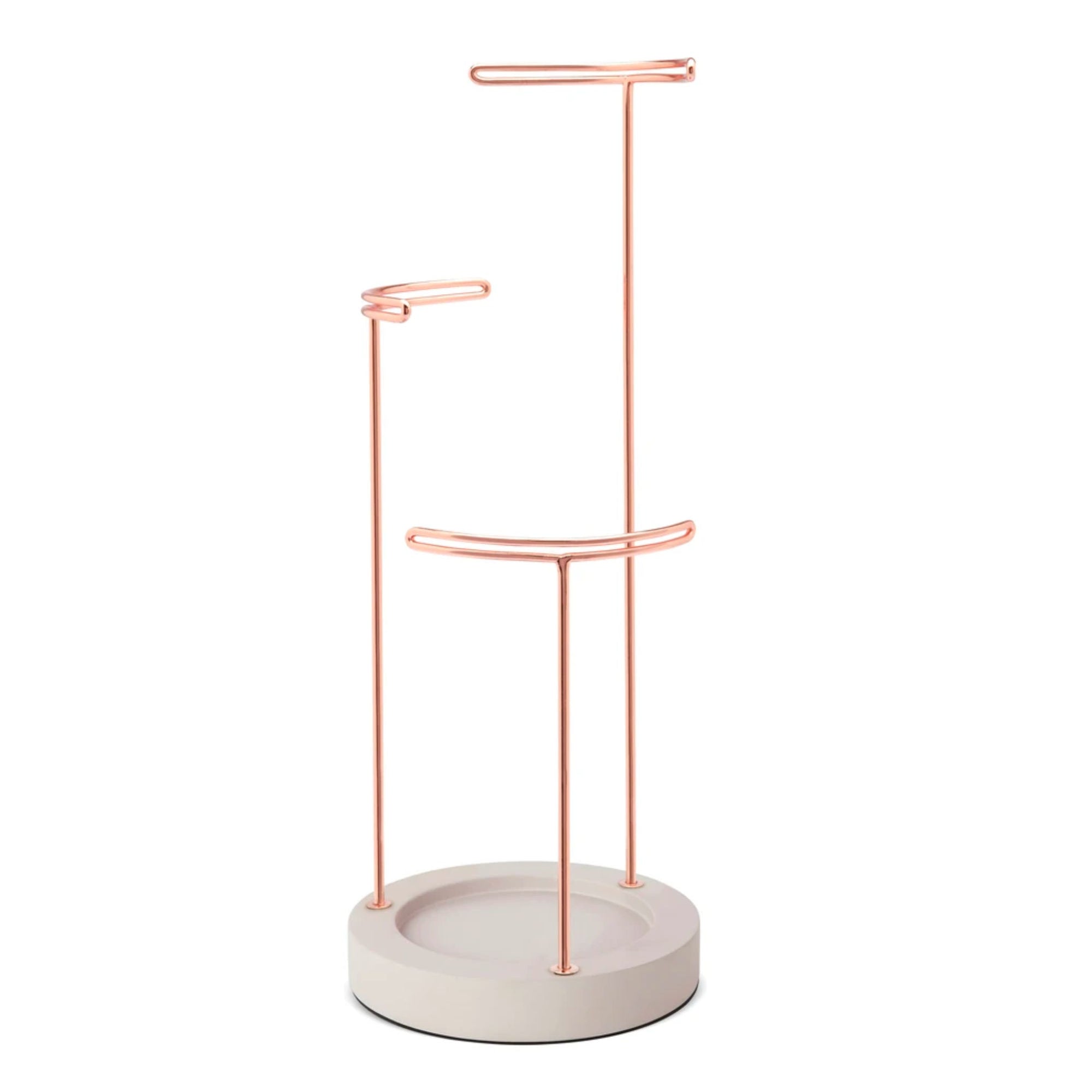 Umbra Tesora jewelry stand, concrete/copper 