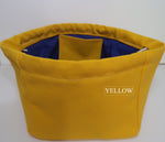 Knitting Project Bag small Canvas Cube Bag in Yellow colour