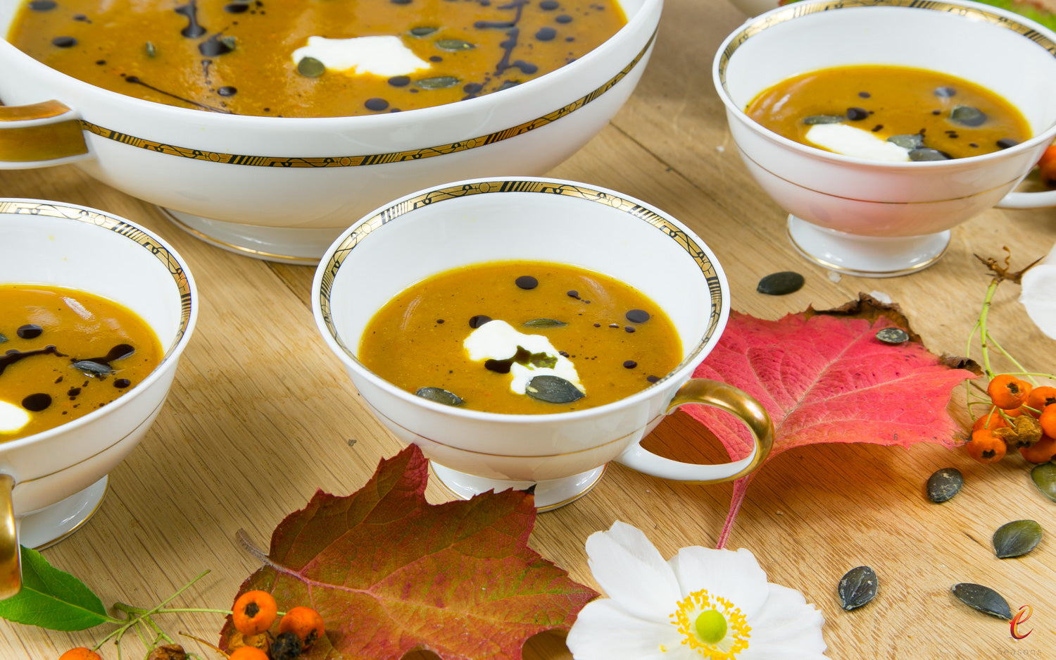 eSeasons Autumnal Spicy Pumpkin Soup with Roasted Vegetables -You're Finished