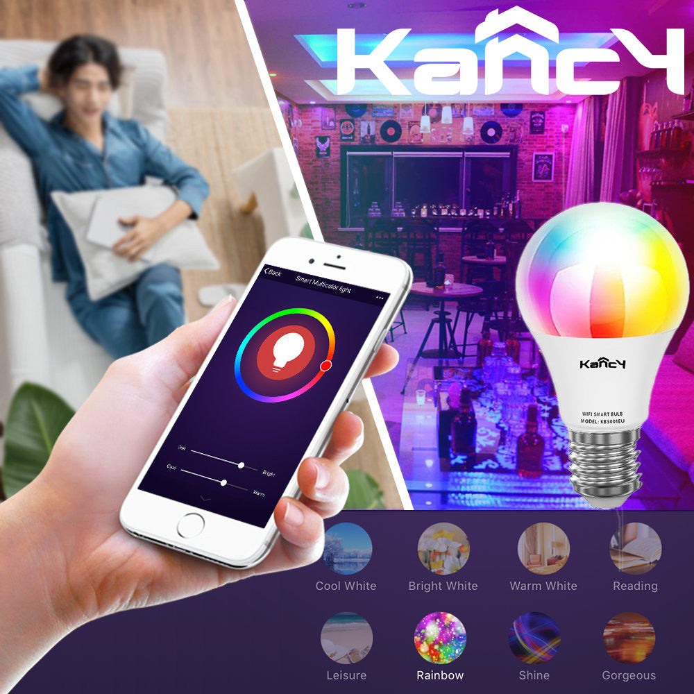 WiFi Smart Light Bulb LED Lamp 10W Cool Warm White Powered by Kancy