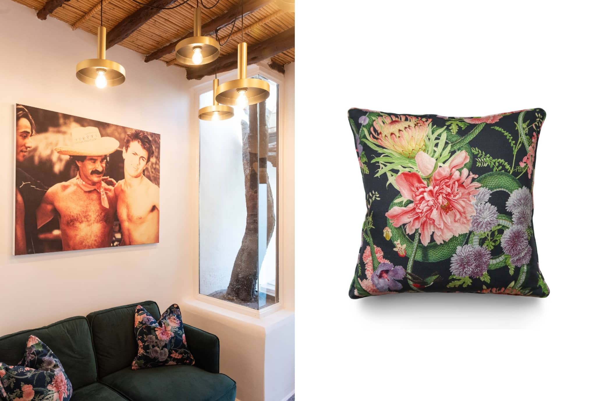 Divine Savages Forbidden Bloom Cushions in Pikes Ibiza Hotel