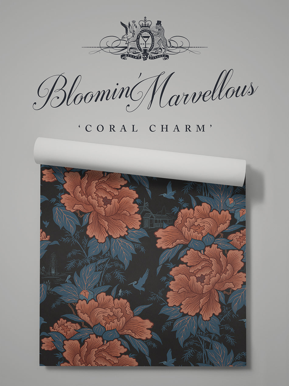 Bloomin' Marvellous 'Coral Charm' Wallpaper Wallpaper Sample