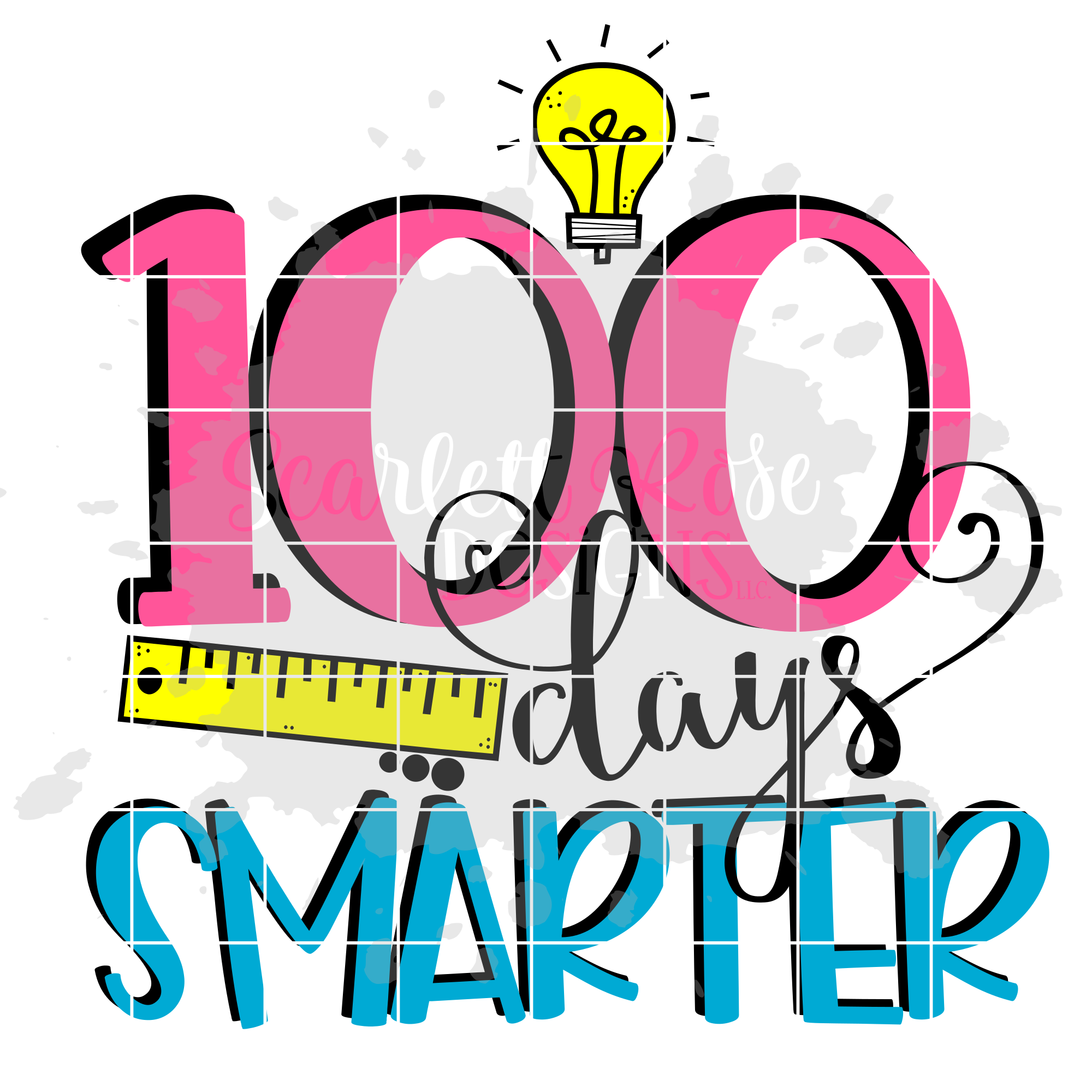 School Svg 100 Days Smarter Svg Cut File Scarlett Rose Designs