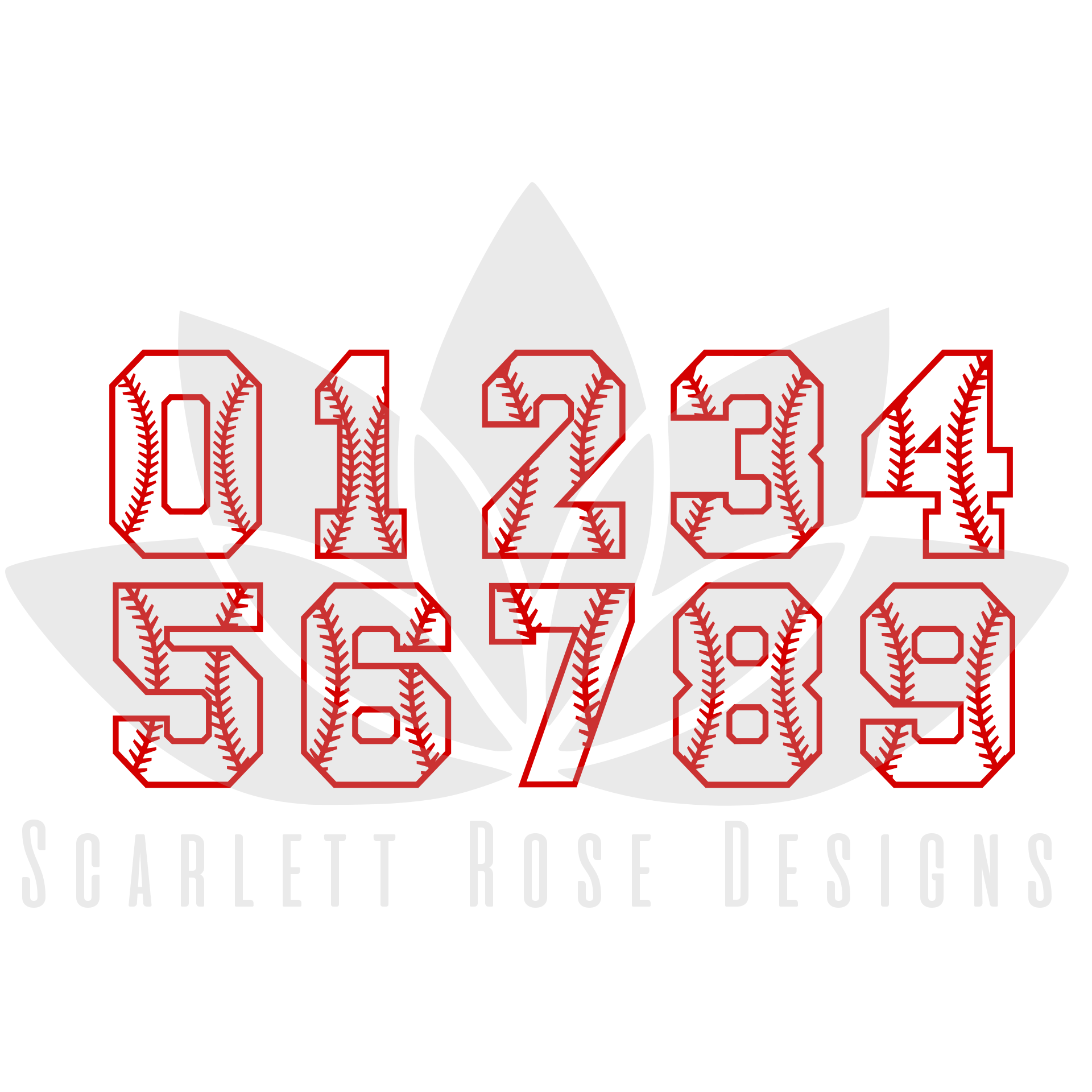 Download Baseball Font Numbers SVG cut file, Lace Pattern- Scarlett ...