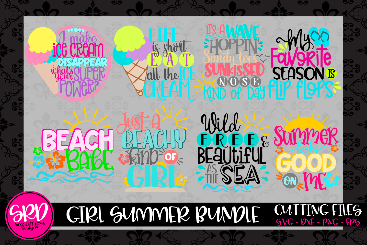 Download Girls Summer Svg Bundle Scarlett Rose Designs