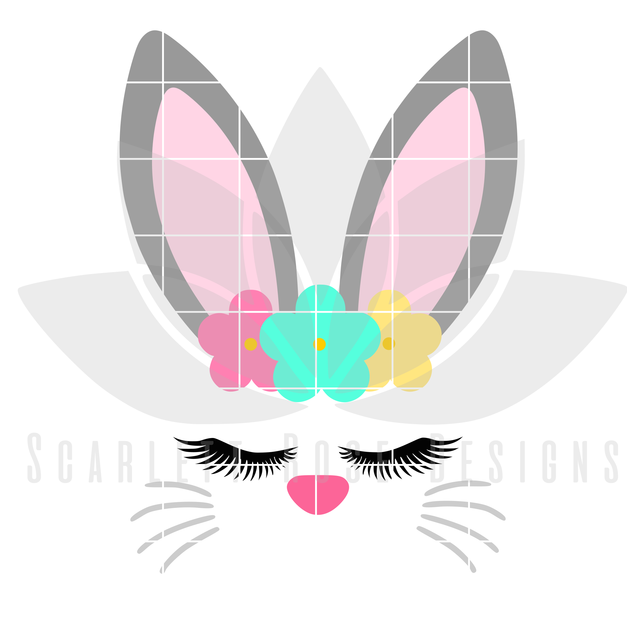 Download Easter Svg Bunny Face Flower Headband Easter Bunny Cut File Scarlett Rose Designs