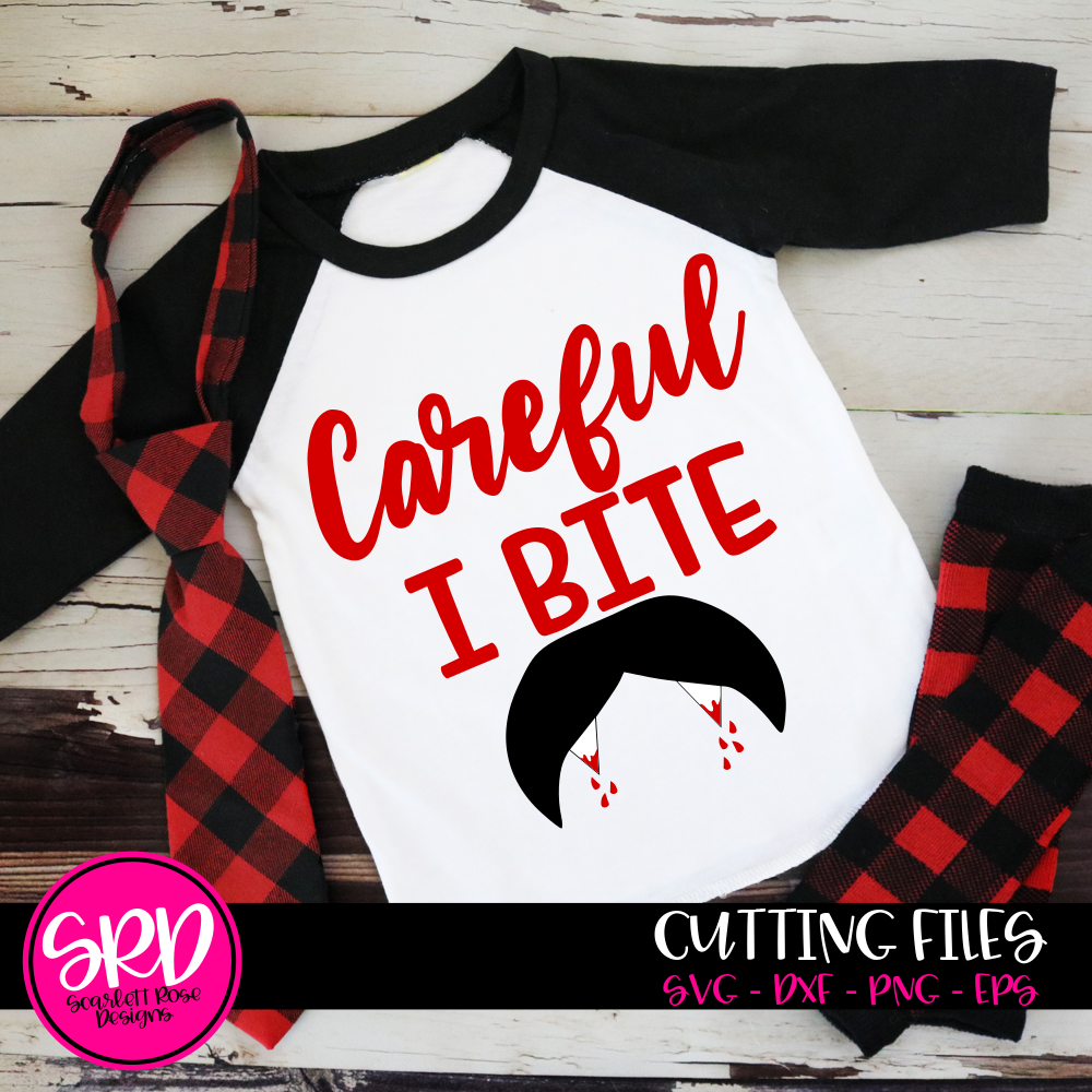 Download Halloween Svg Careful I Bite Boy Vampire Fangs Scarlett Rose Designs