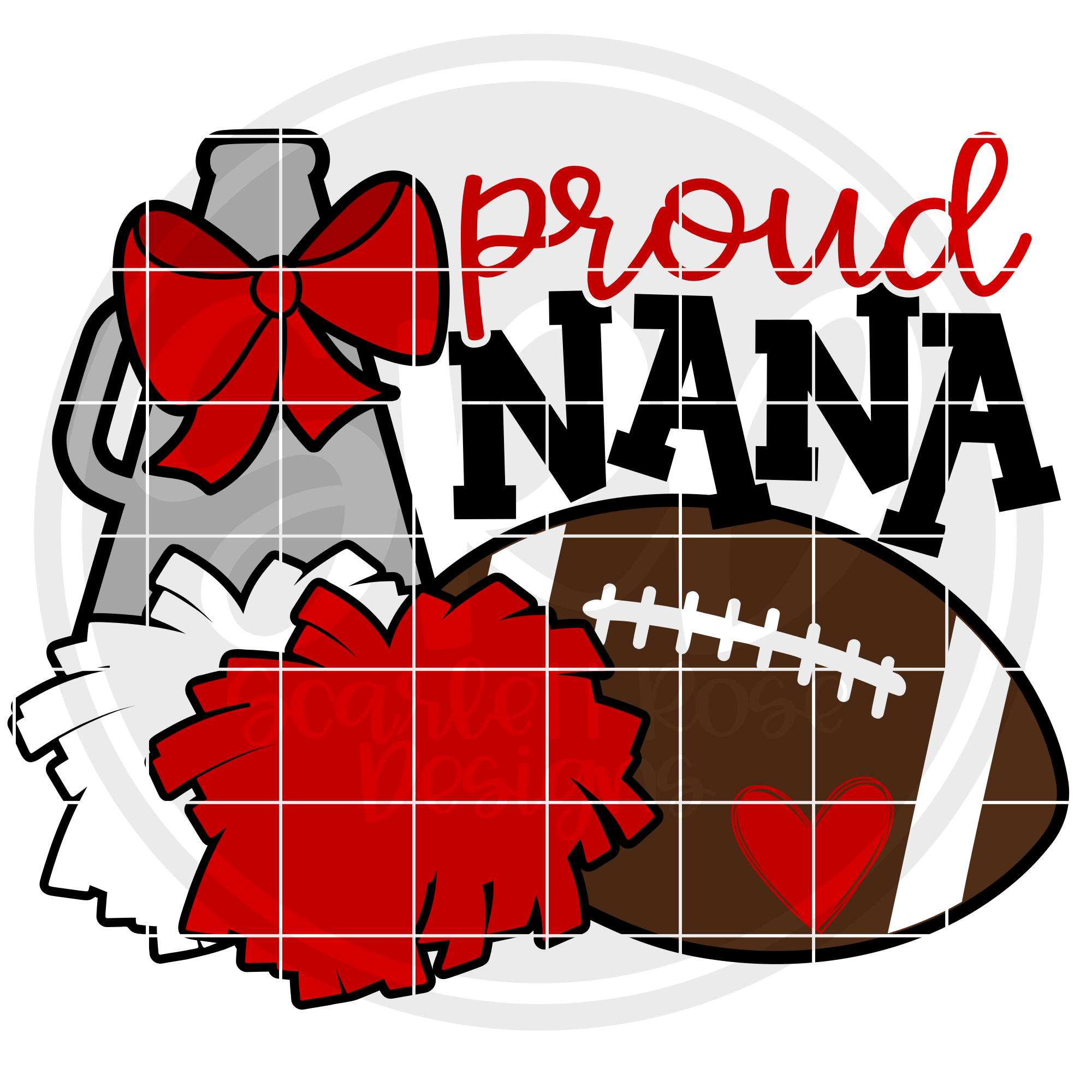 Download Sports Svg Cheer Football Gear Proud Nana Svg Cut File Scarlett Rose Designs