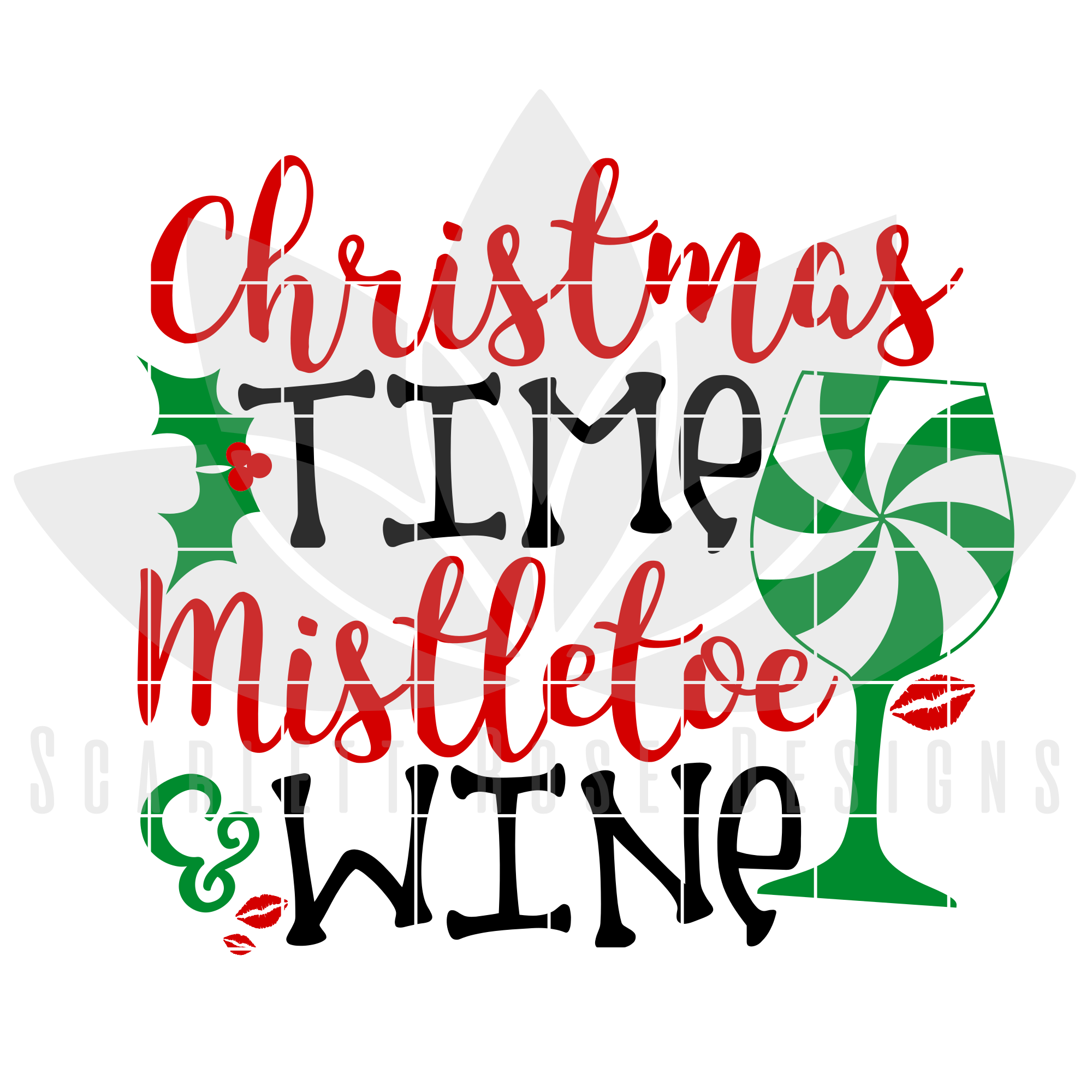Download Christmas SVG, Christmas Time, Mistletoe and Wine, Glasses ...