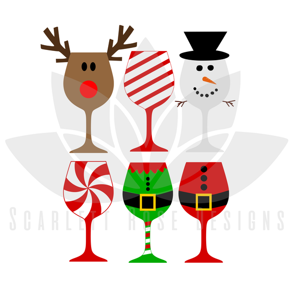 Download Christmas SVG, Christmas Wine Glasses cut file - Scarlett ...