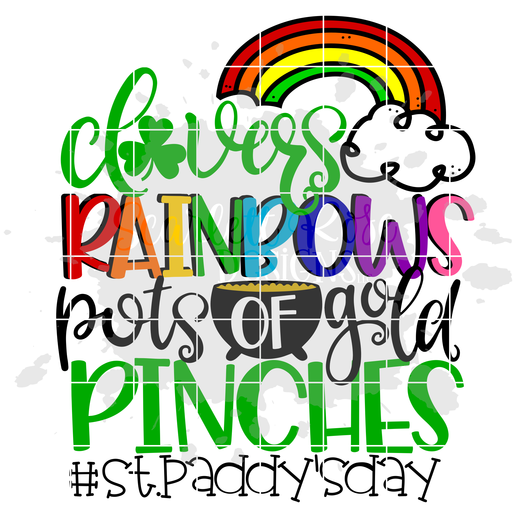 Download Clovers Rainbows Pots Of Gold Pinches Svg Cut File Scarlett Rose Designs