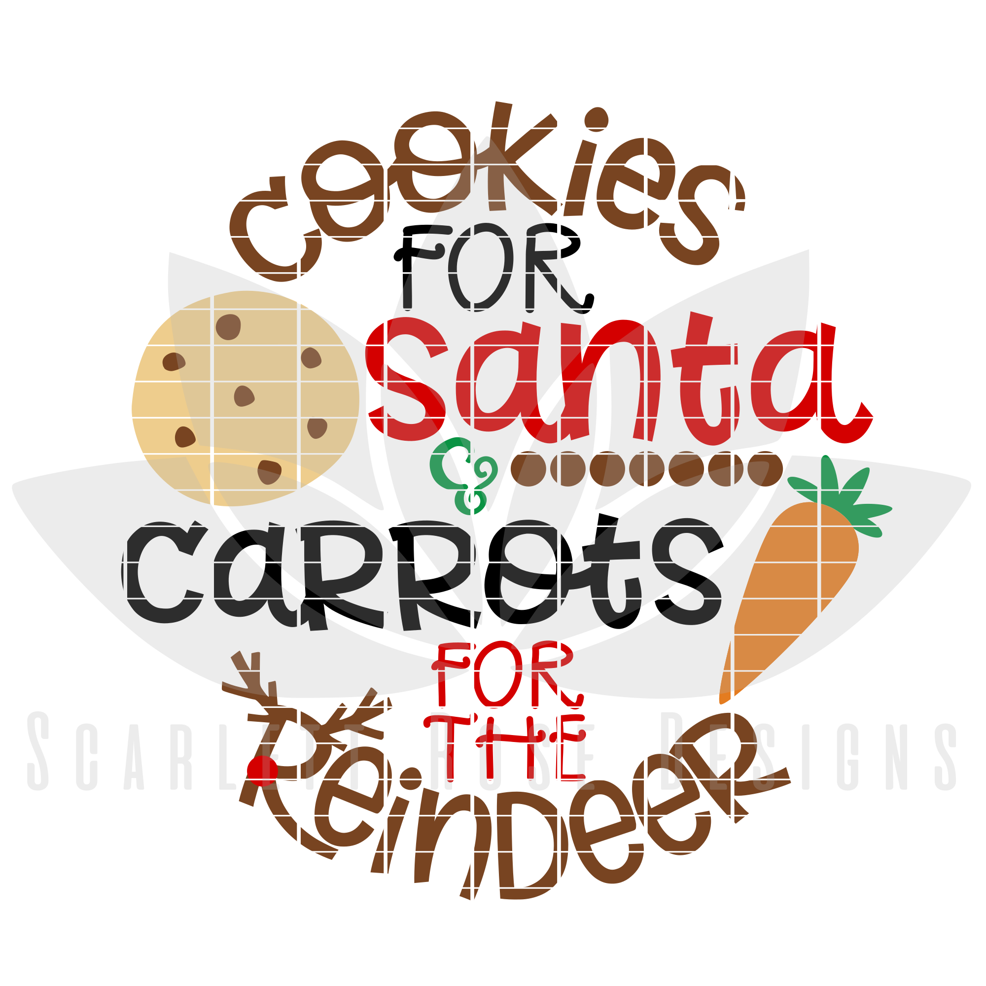 Download Christmas Svg Cookies For Santa Carrots For The Reindeer Cut File Santa Cookie Plate Cut File Scarlett Rose Designs