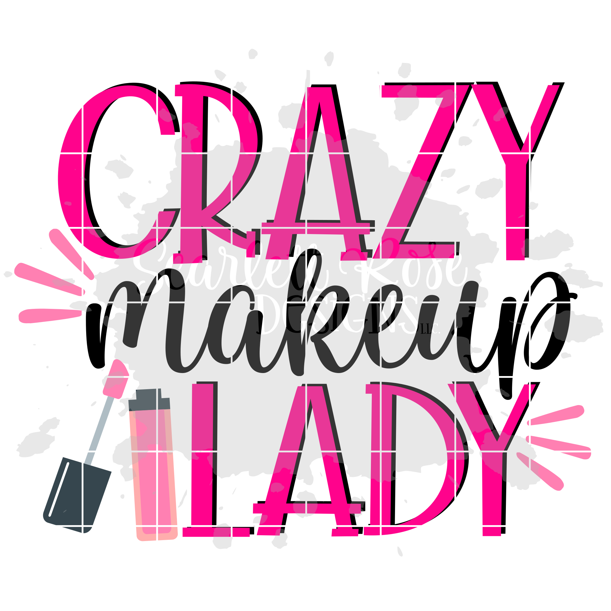 Download Crazy Makeup Lady SVG cut file - Scarlett Rose Designs