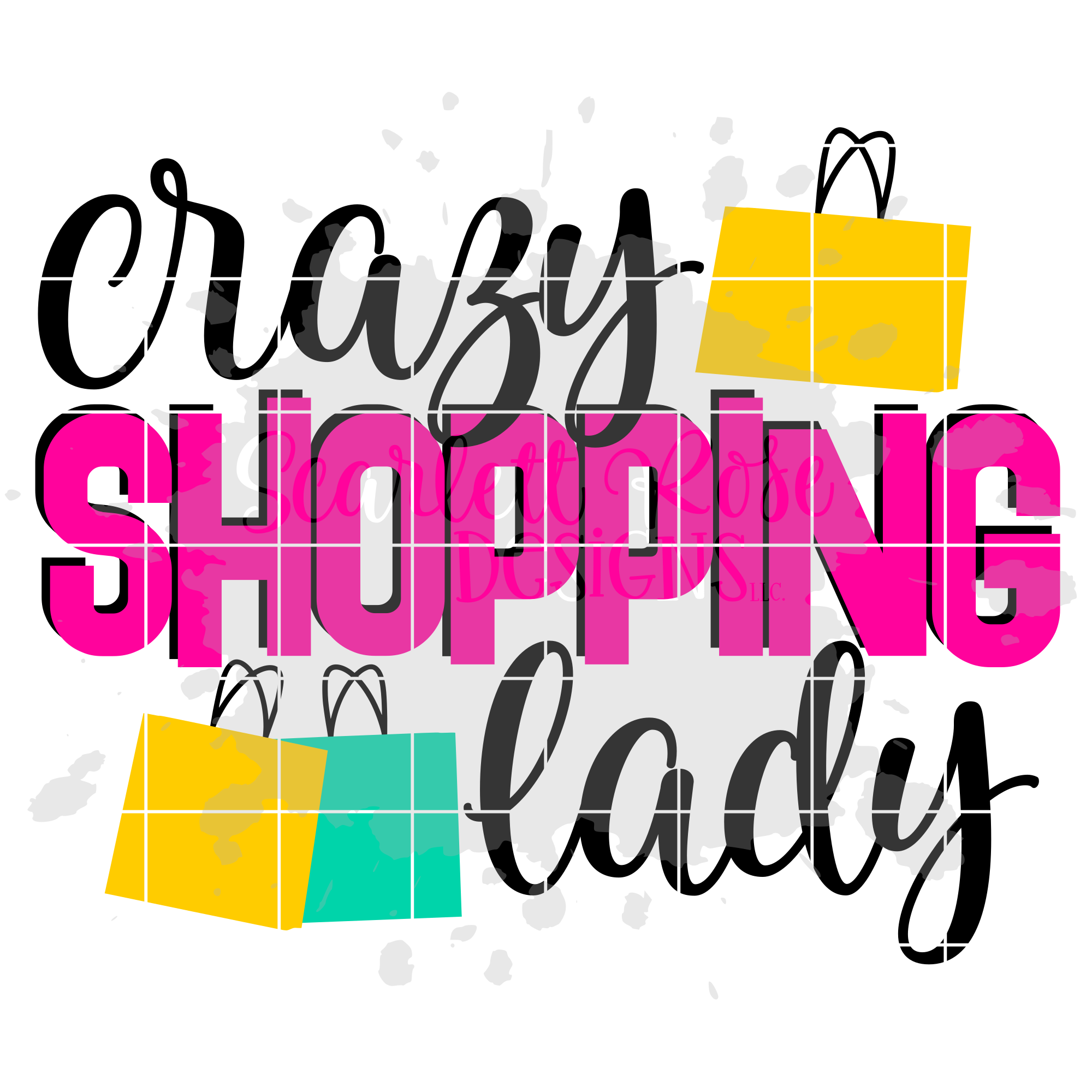 Download Crazy Shopping Lady SVG cut file - Scarlett Rose Designs