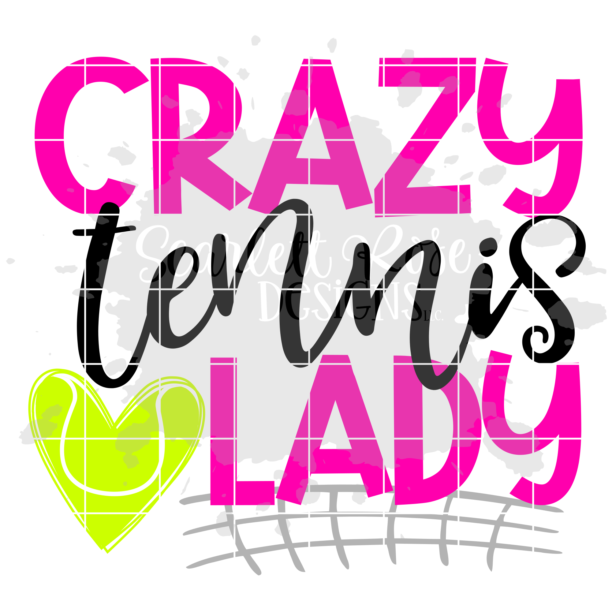 Tennis Svg Crazy Tennis Lady Svg Cut File Scarlett Rose Designs