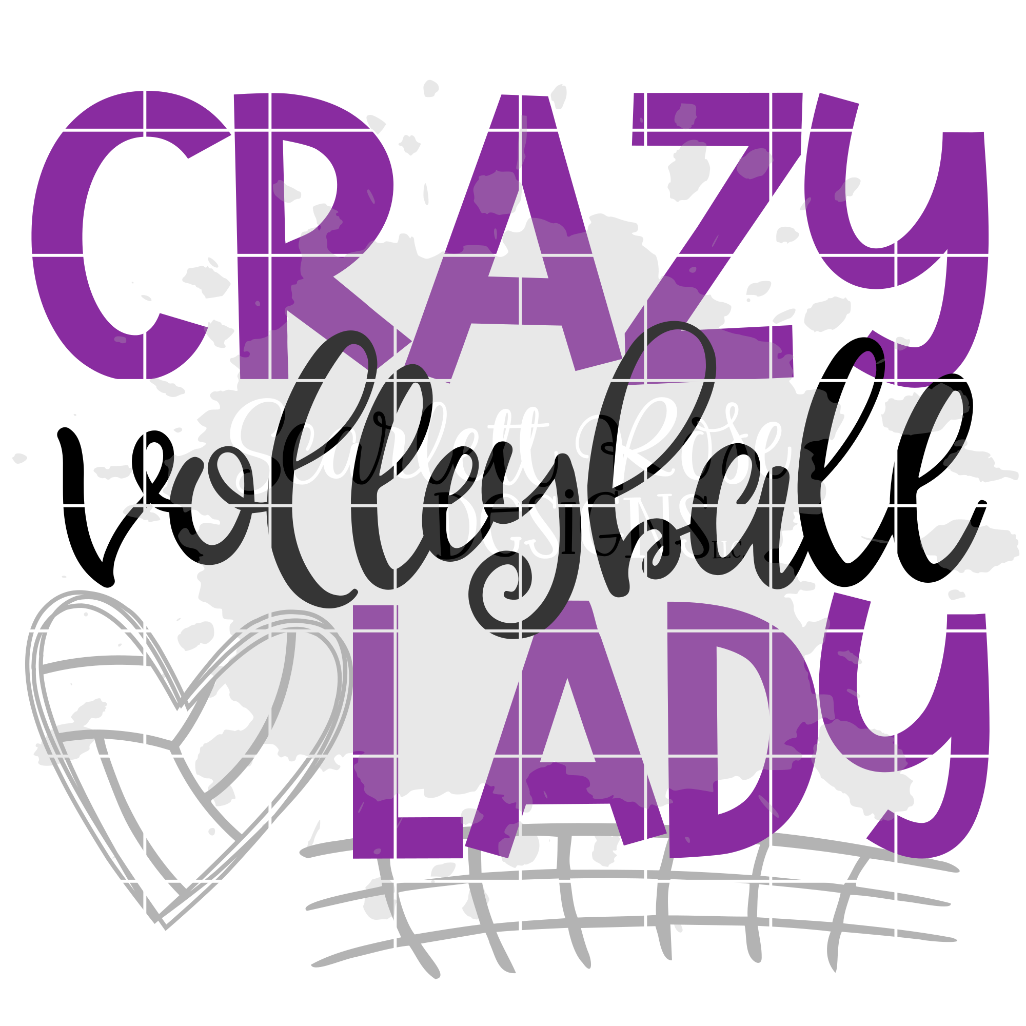 Download Crazy Volleyball Lady SVG cut file - Scarlett Rose Designs